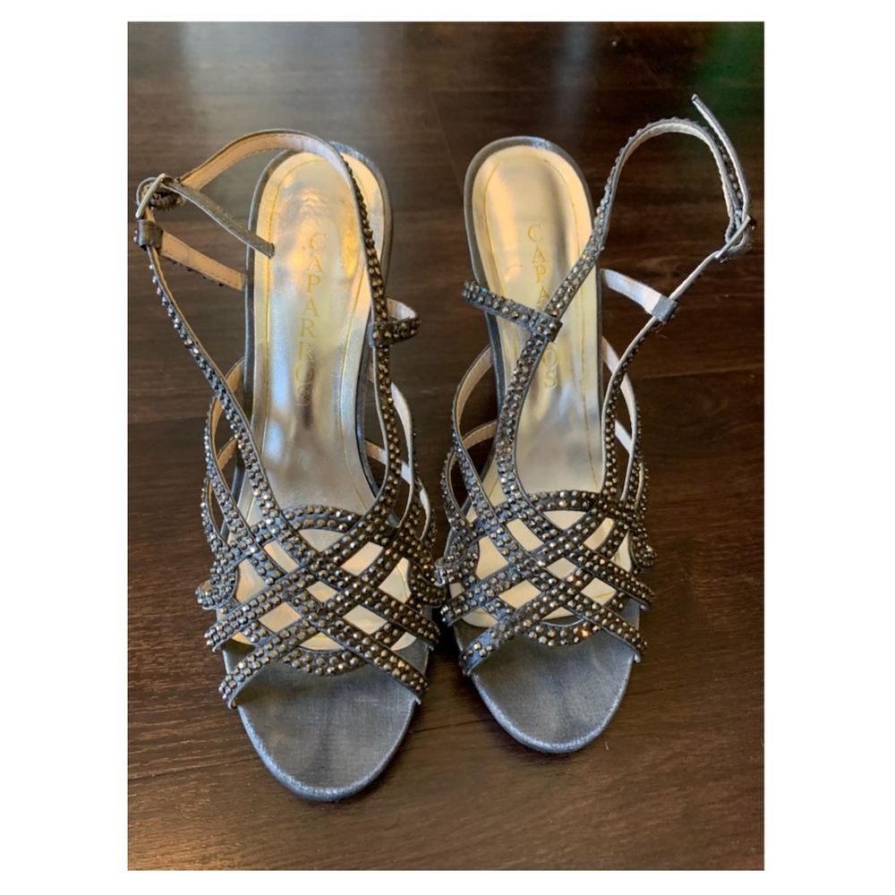 Silver formal heels